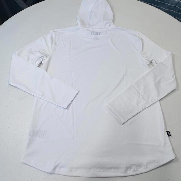 Yeti Hooded Long Sleeve Sunshirt Womens White Pink Logo Large NWT - Picture 6 of 6